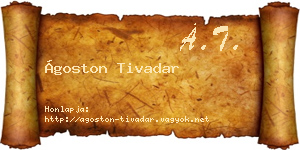 Ágoston Tivadar névjegykártya