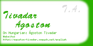 tivadar agoston business card